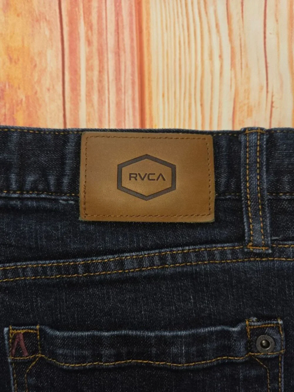 RVCA Daggers Mens Slim Fit Dark Wash Jeans 38x32